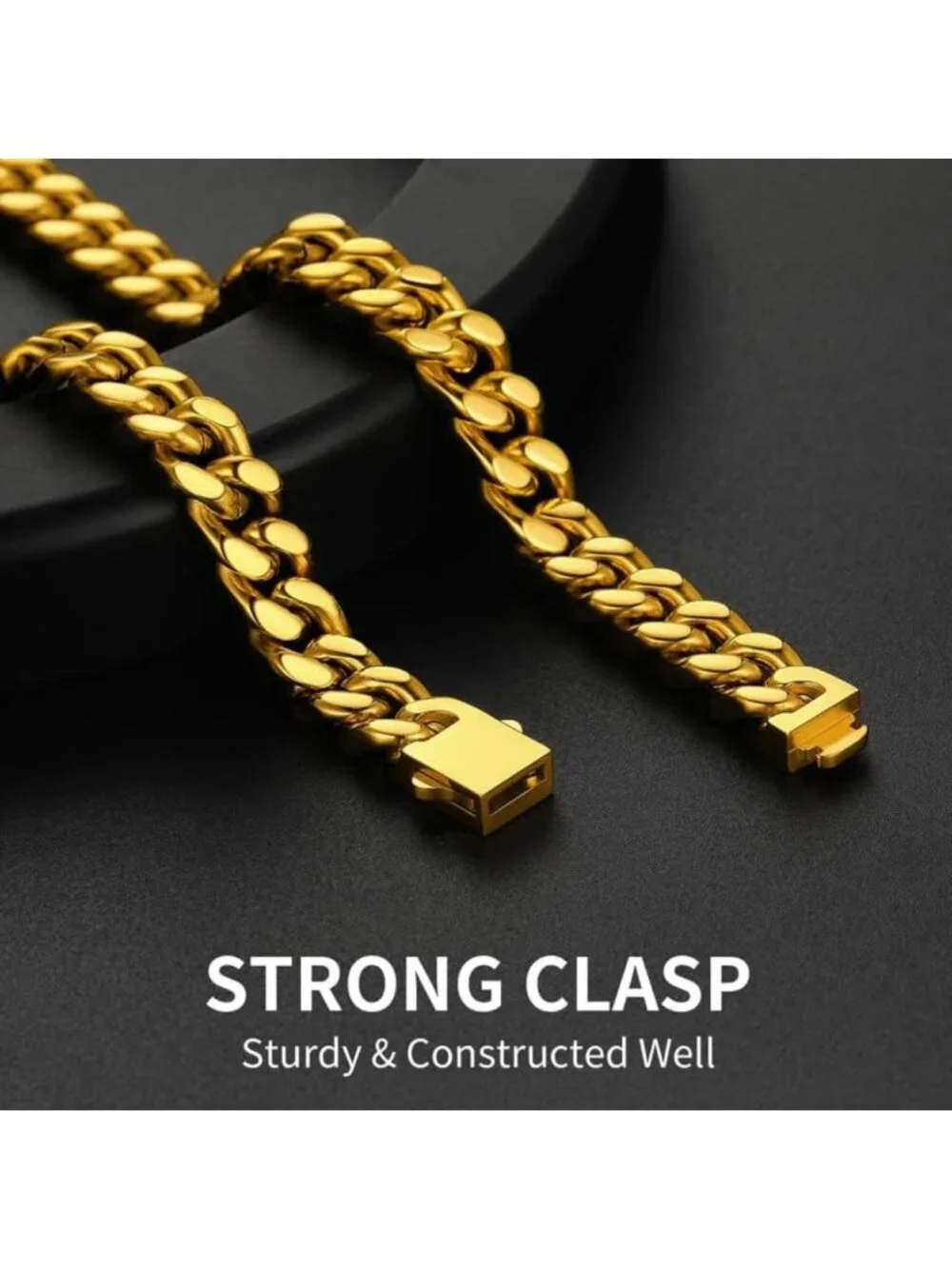 Stylish Cuban Link Chain Necklace for Men - Waterproof Stainless Steel Jewelry